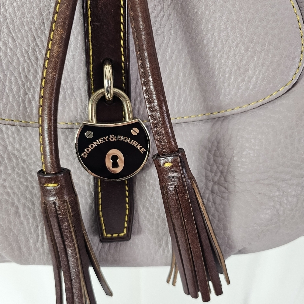 Dooney & Bourke Samba Gray Drawstring Bucket Shou… - image 3